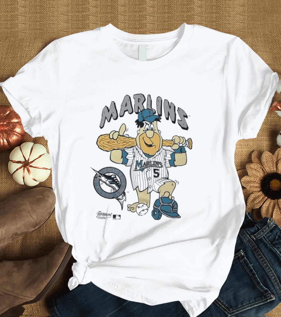 Miami Marlins Fred Flintstone Baseball 1994 T-Shirt