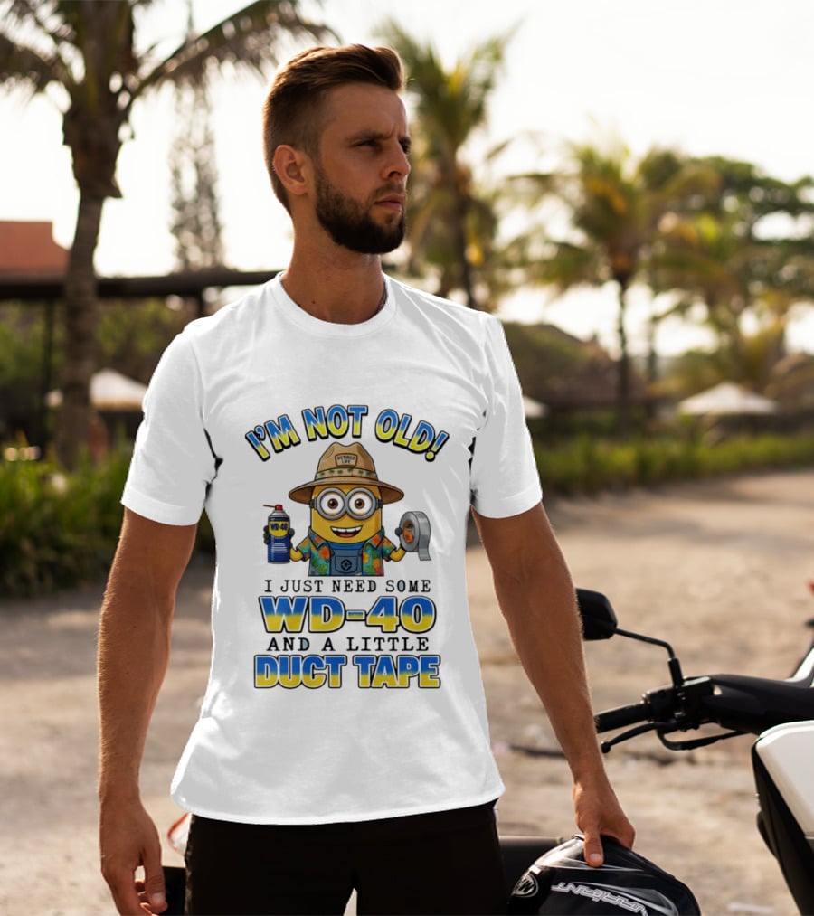 Minion I'm Not Old Retired Life WD 40 And Duct Tape Vintage Humor T-Shirt