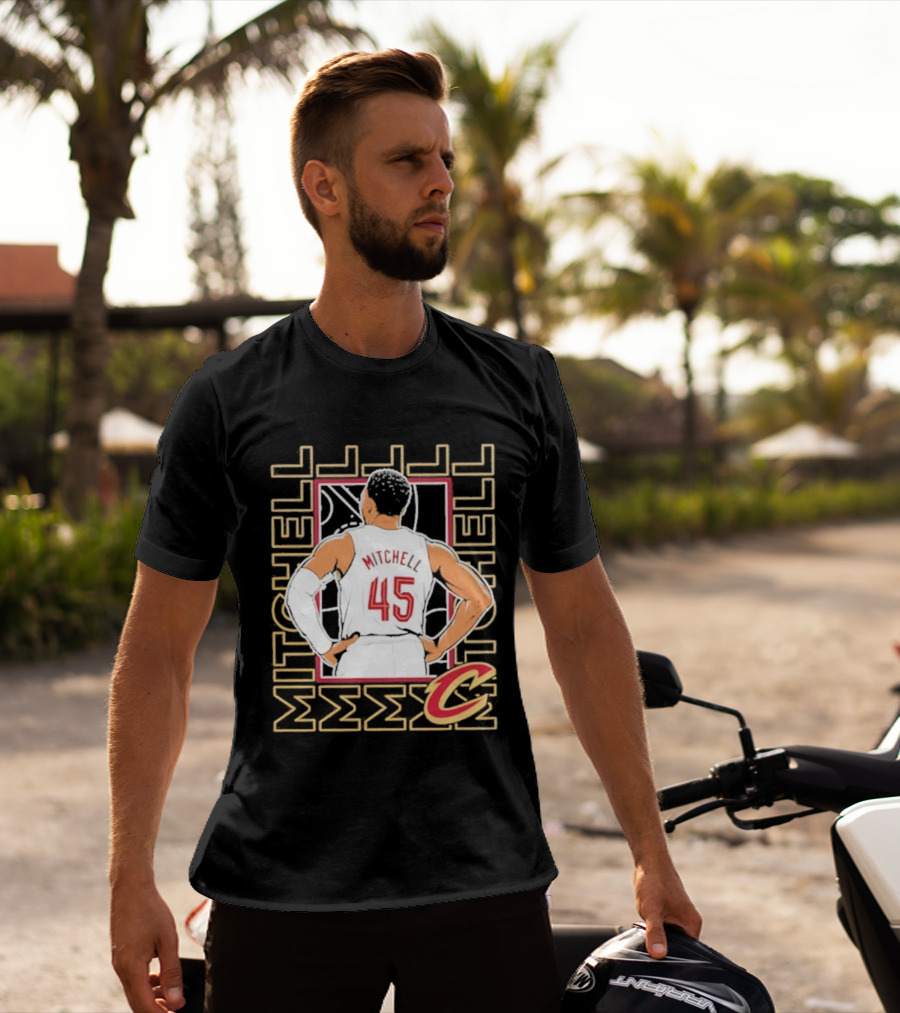 Cleveland Cavaliers Mitchell 45 Basketball Star Pose T-Shirt