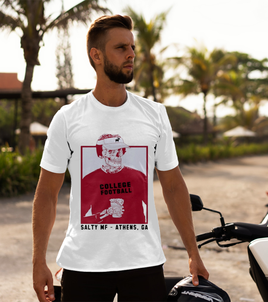 Skeleton College Football Athens Georgia Salty MF Gameday T-Shirt