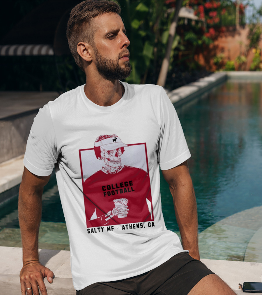 Skeleton College Football Athens Georgia Salty MF Gameday T-Shirt