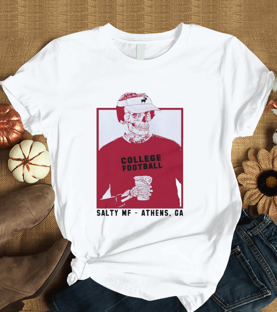 Skeleton College Football Athens Georgia Salty MF Gameday T-Shirt
