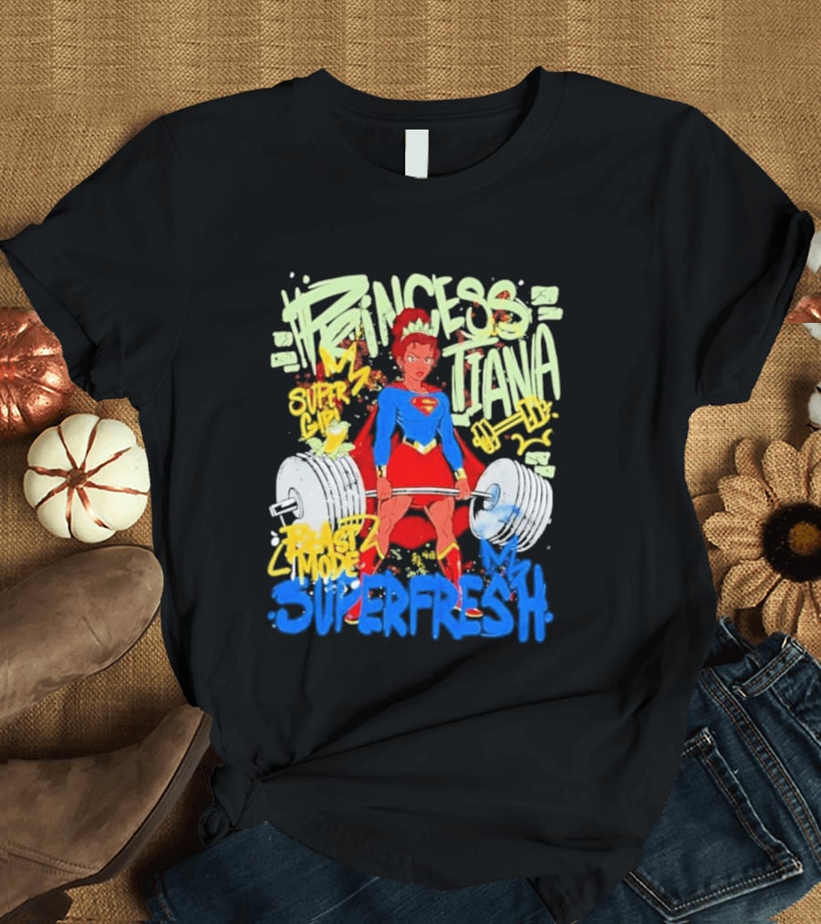 Princess Tiana Supergirl Beast Mode Superfresh Strength Powerlifting T-Shirt
