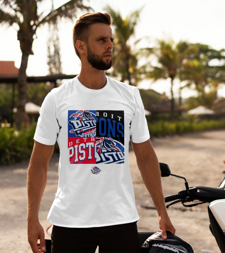 Detroit Pistons New Era Block PISTONS DETROIT Basketball T-Shirt
