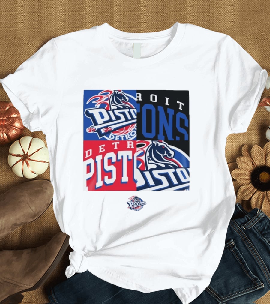 Detroit Pistons New Era Block PISTONS DETROIT Basketball T-Shirt