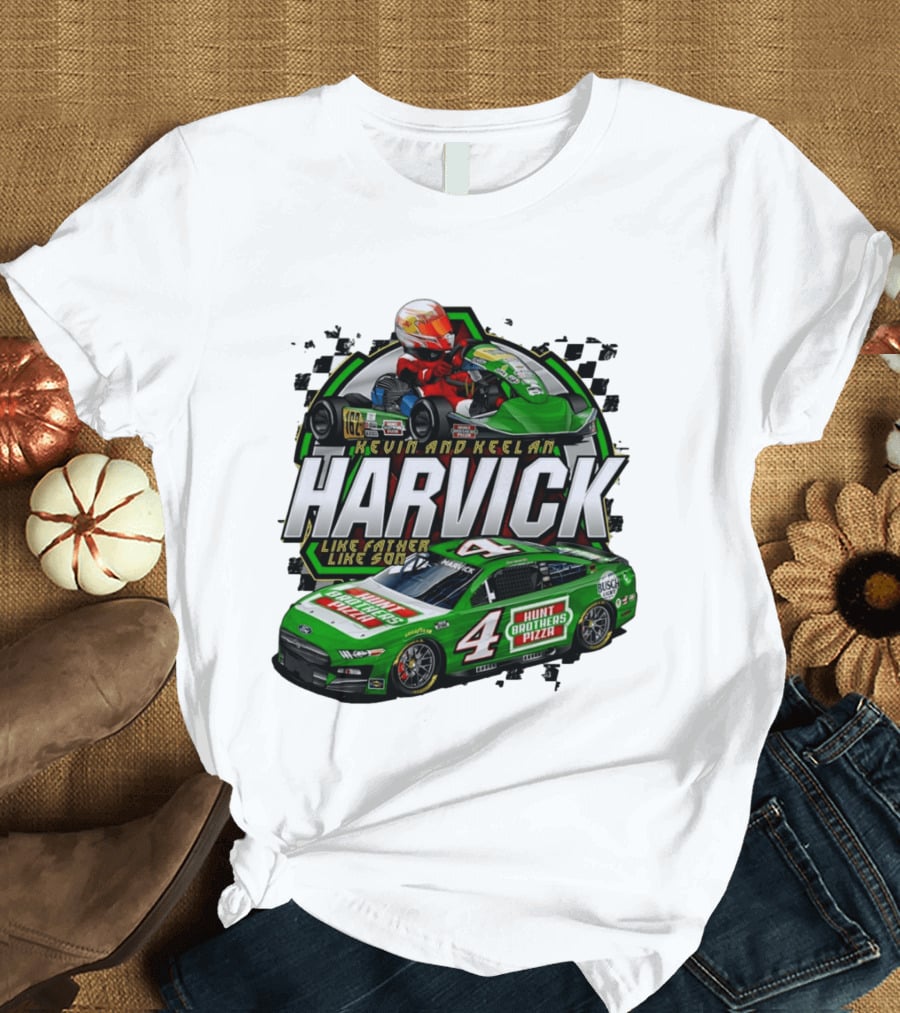 Kevin Keelan Harvick NASCAR 4 Hunt Brothers Pizza Busch Light Like Father Like Son T-Shirt