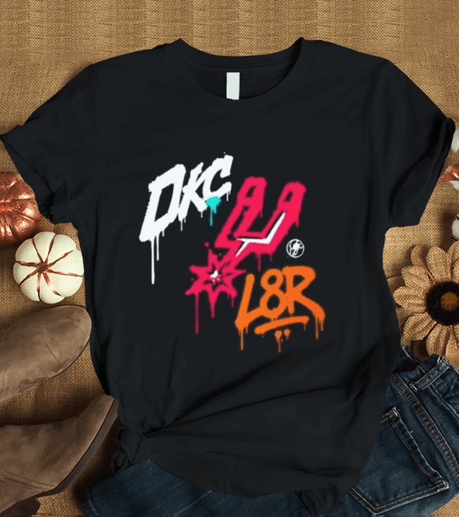 OKC Spurs U L8R Basketball Graffiti T-Shirt