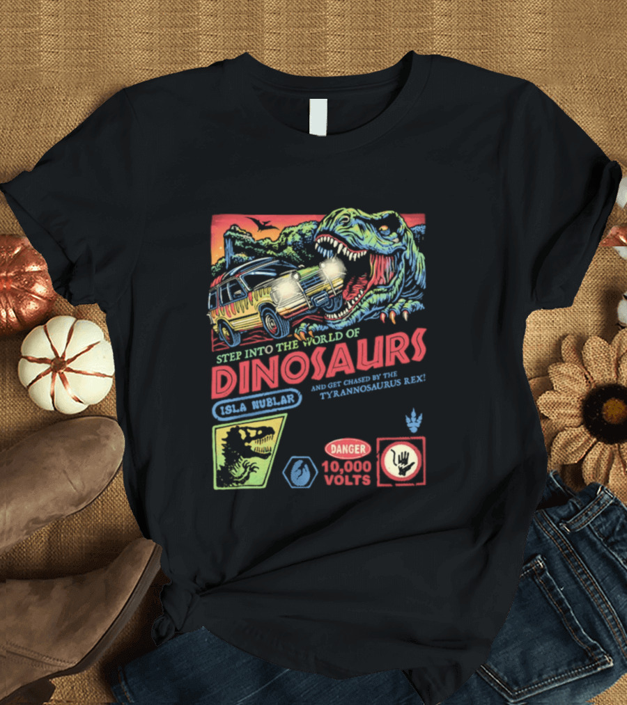 Step Into The World Of Dinosaurs Jala Muzlar T. Anadromerus Rex Danger 10,000 Volts T-Shirt