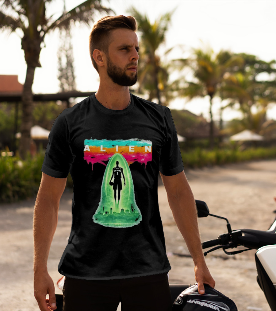 Victor Wembanyama Alien San Antonio Spurs NBA Skyline T-Shirt