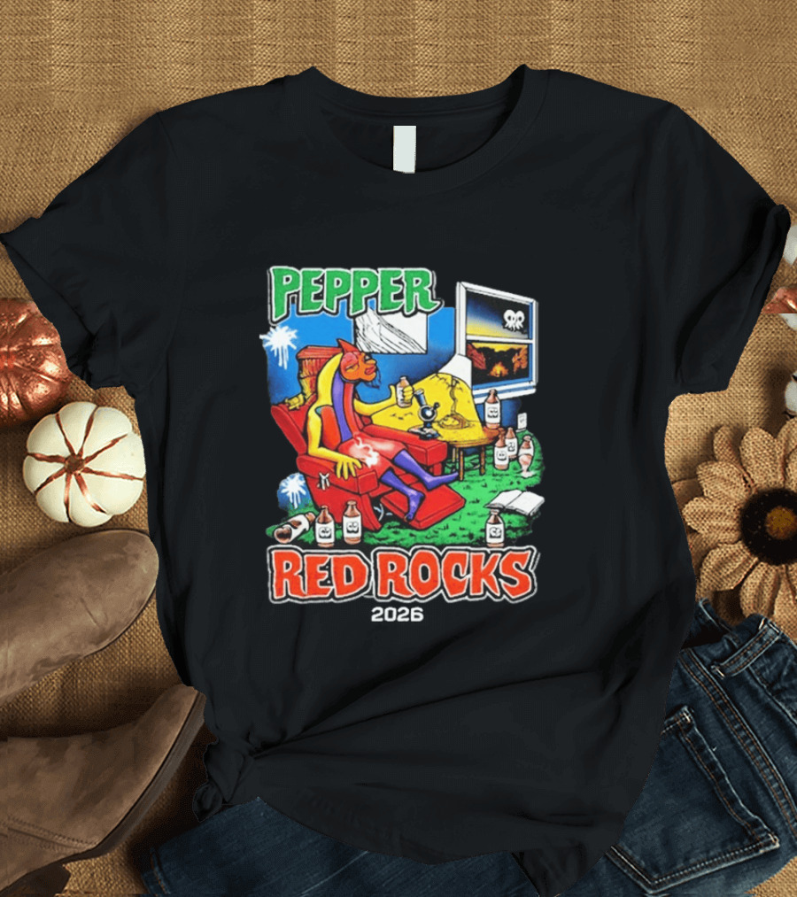 Pepper Red Rocks Amphitheatre 2026 Morrison Colorado Psychedelic Vibes T-Shirt