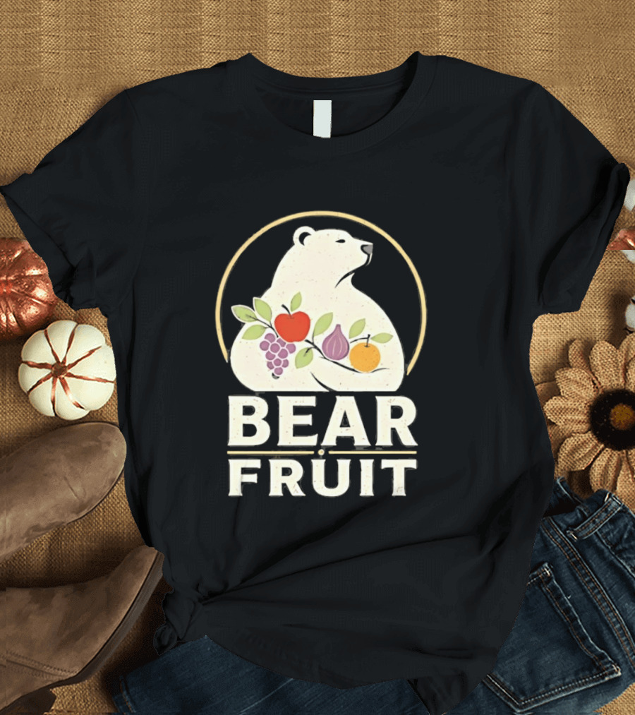Bear Fruit Polar Bear Grapes Apple Fig Orange T-Shirt