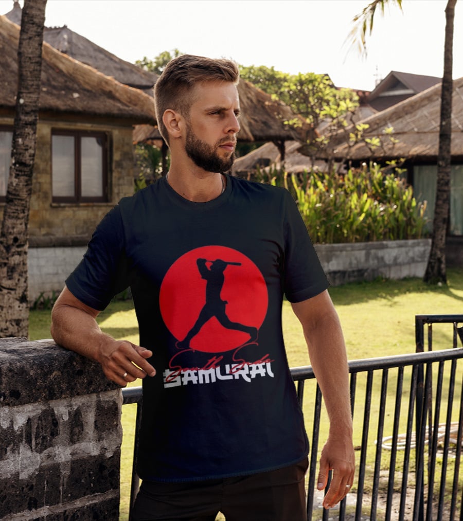 Samurai Baseball Stride Dark Red Circle Sōru Geki T-Shirt