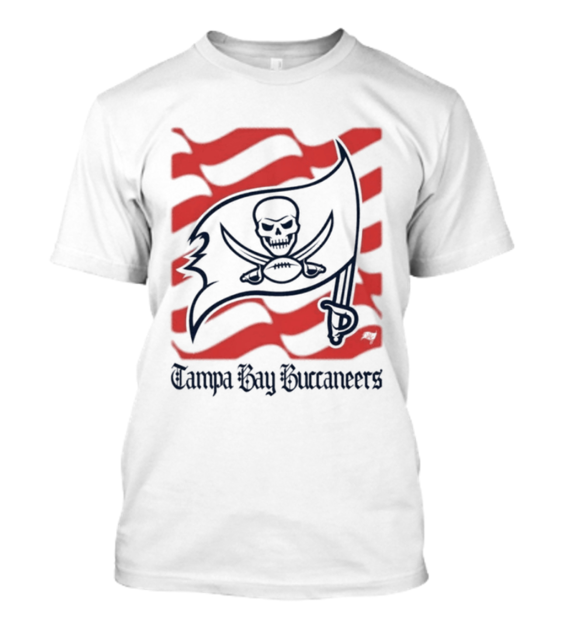 Tampa Bay Buccaneers Flag Skull And Cross Swords T-Shirt