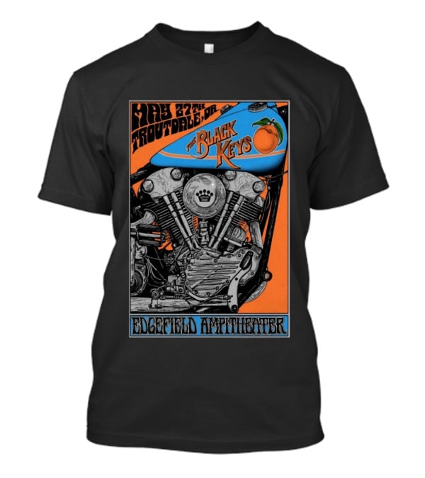 May 27 Troutdale OR The Black Keys Motorcycle Edgefield Amphitheater T-Shirt