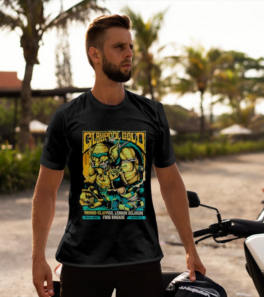 Primus Claypool Lennon Delirium Frog Brigade Crypto Gold Monster T-Shirt