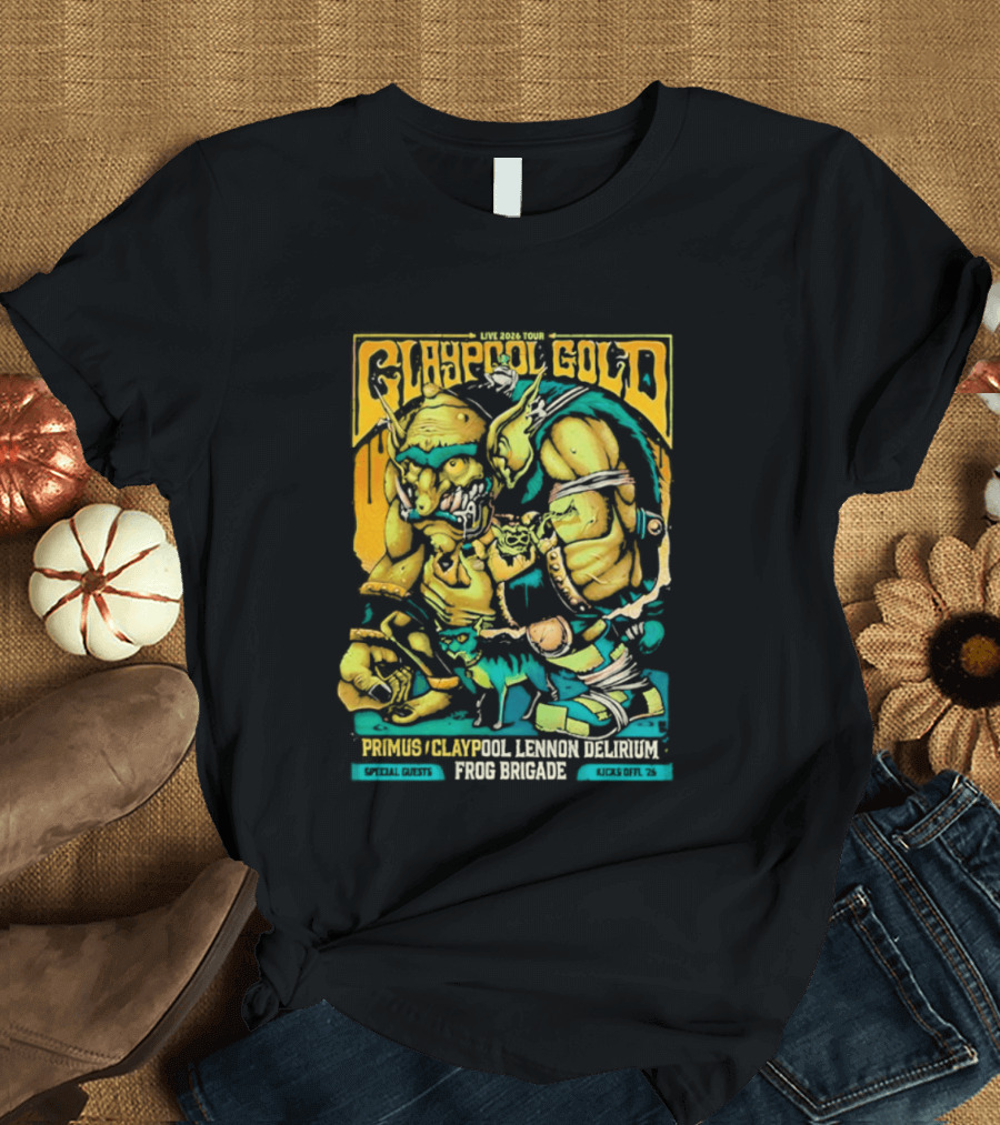 Primus Claypool Lennon Delirium Frog Brigade Crypto Gold Monster T-Shirt