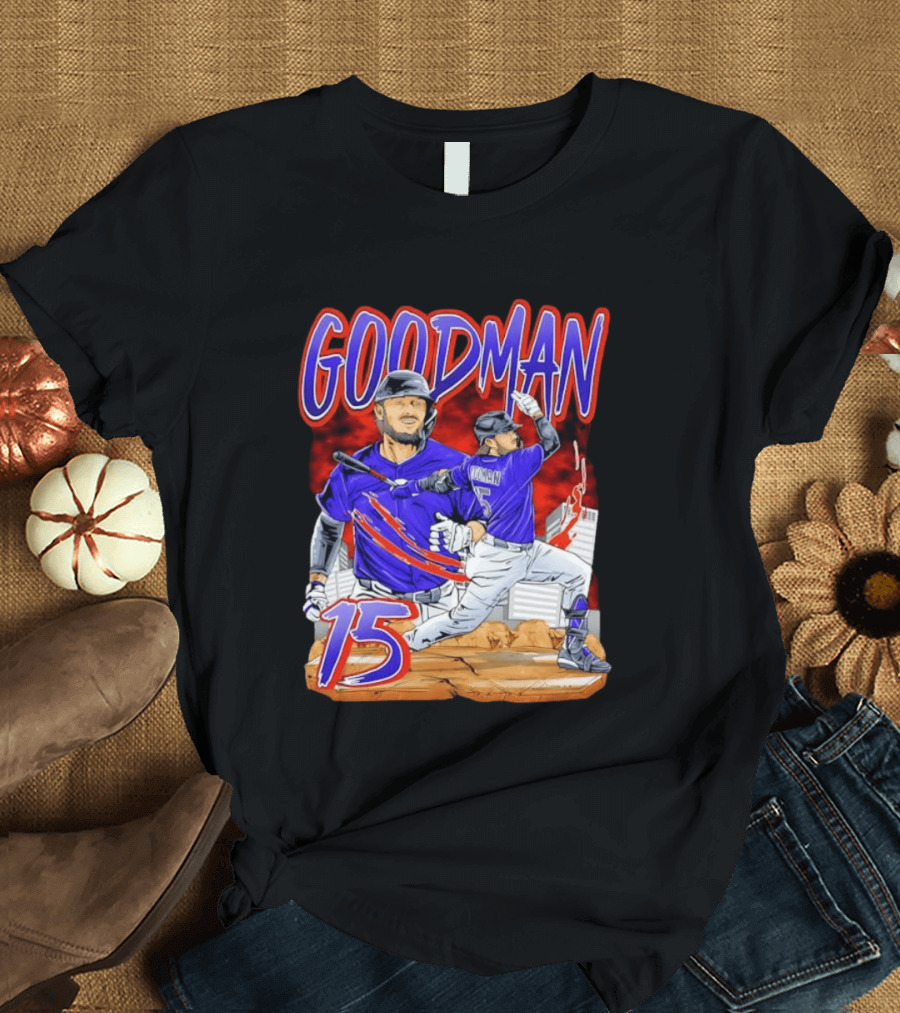Goodman 15 Colorado Rockies Baseball Player Dynamic T-Shirt