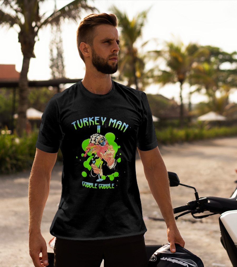 Turkey Man II Gobble Gobble Funny Thanksgiving Halloween T-Shirt