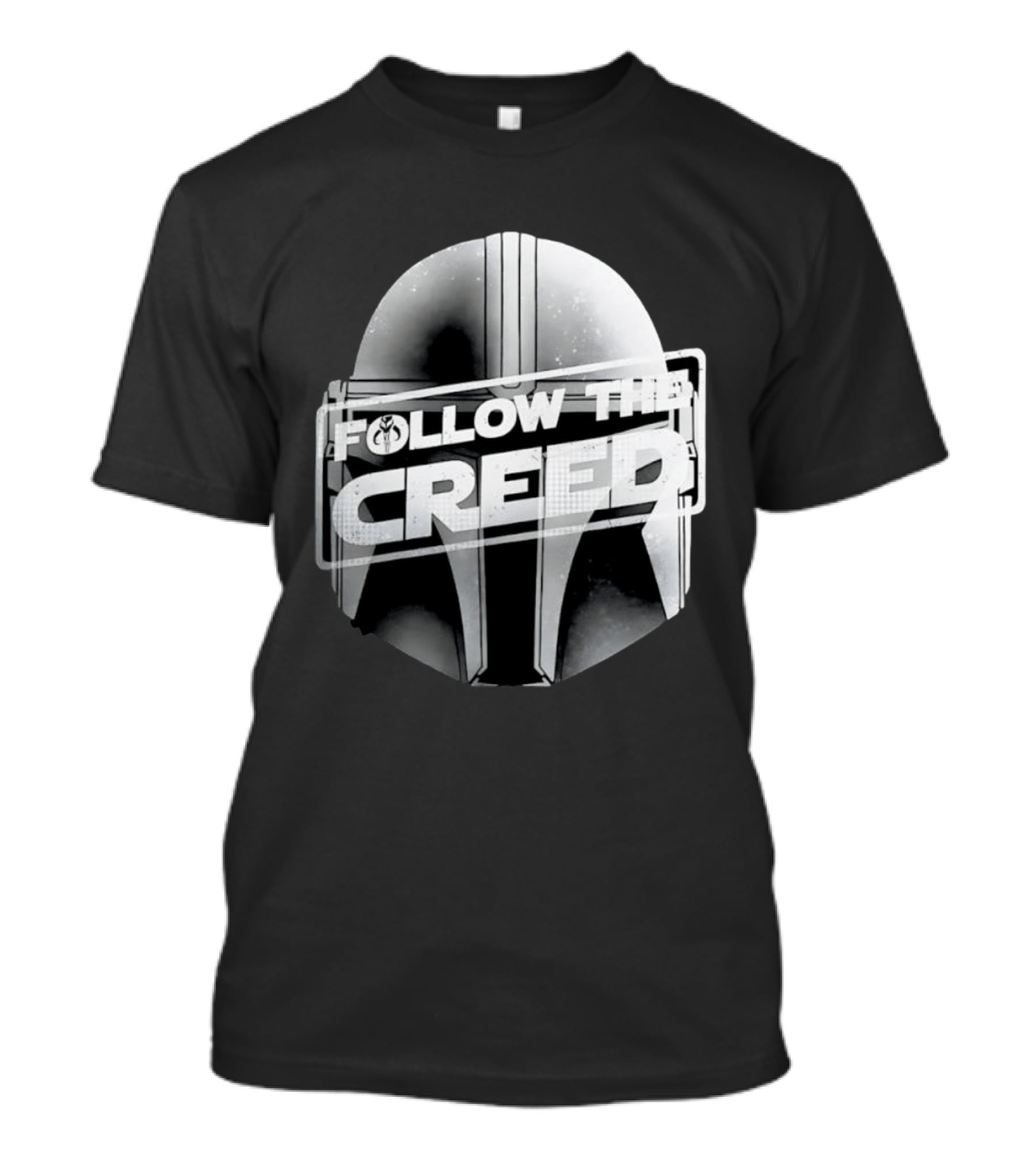 Mandalorian Helmet Follow The Creed Star Wars T-Shirt