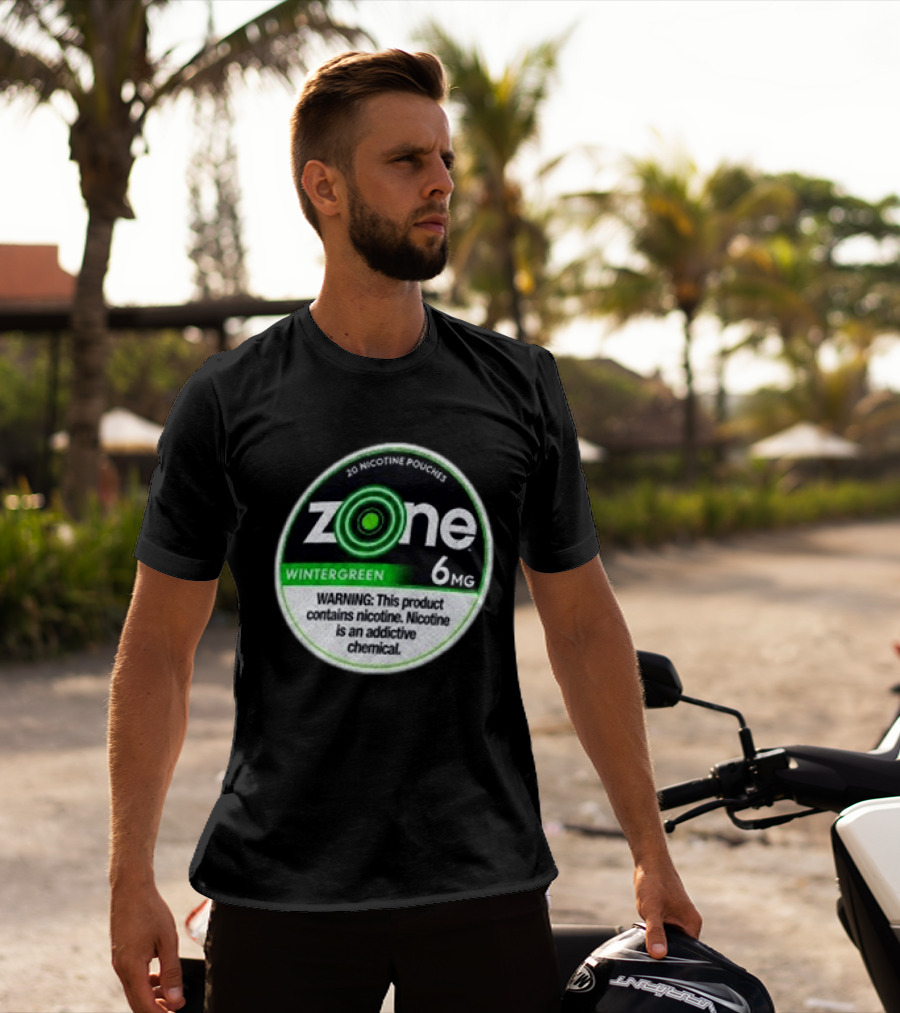 20 Nicotine Pouches Zone Wintergreen 6mg Warning Contains Nicotine T-Shirt