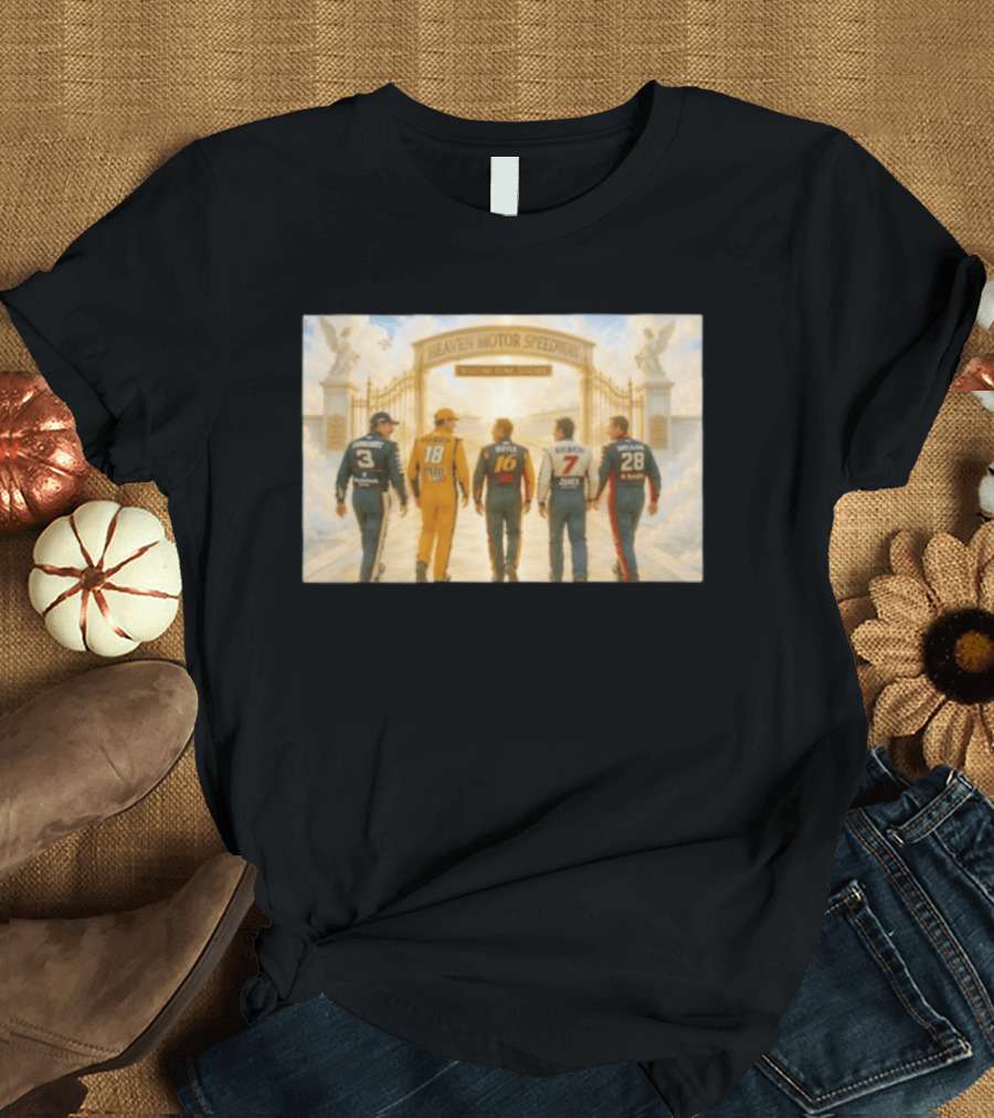 Earnhardt Busch Biffle Kulwicki Allison Heaven Motor Speedway Welcome Home Legends T-Shirt