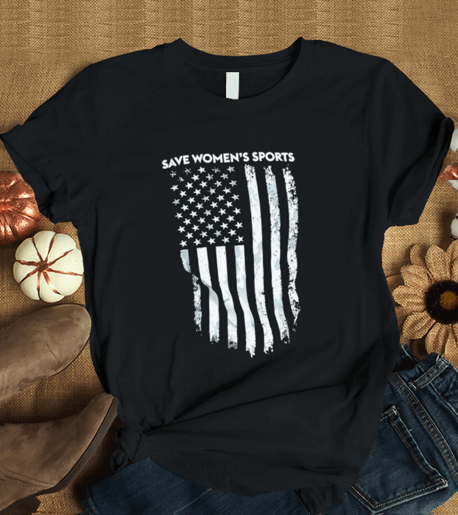 Save Women's Sports American Flag Stars And Stripes T-Shirt