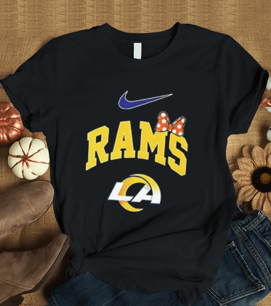 Los Angeles Rams Boo To You Fa Boo Lous Rugby Nike LA Bow T-Shirt