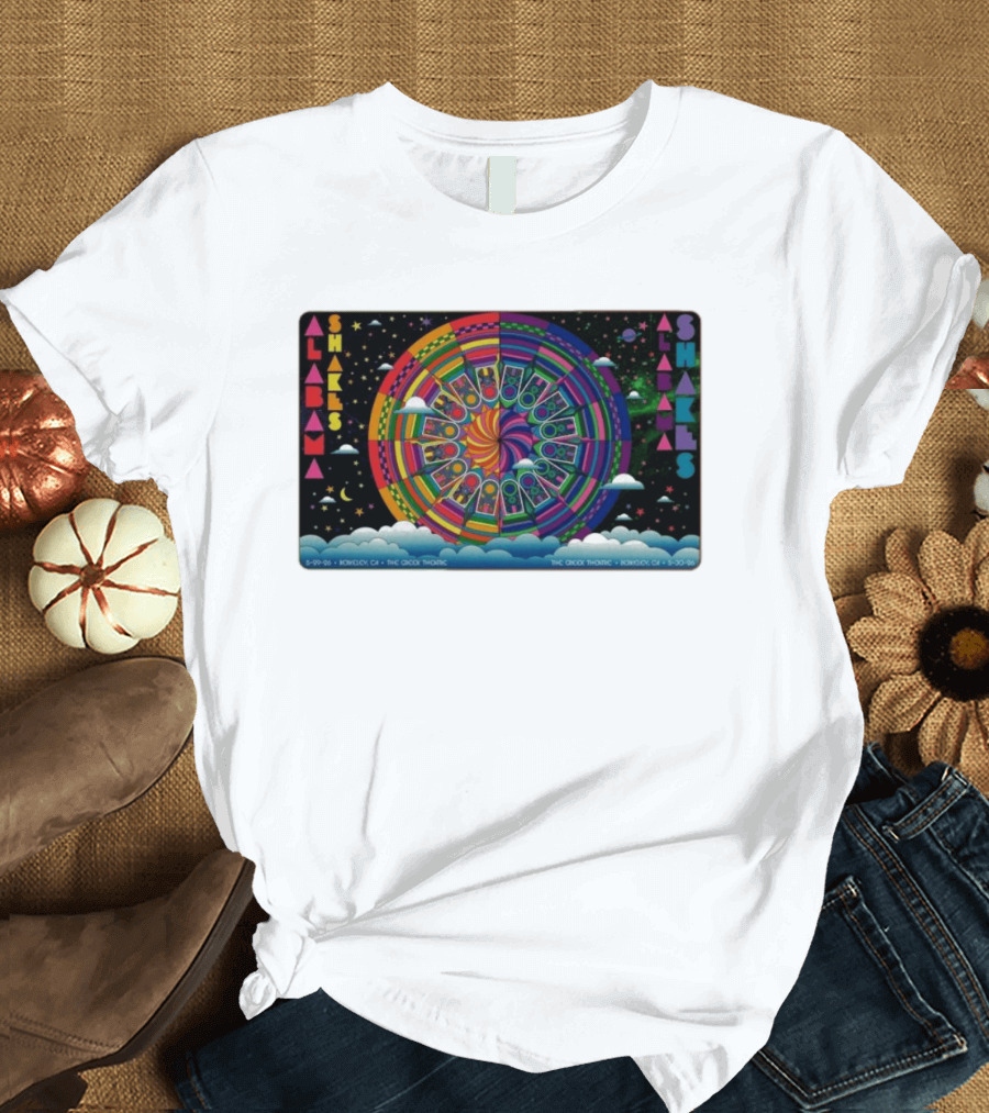 Alabama Shakes Concert The Greek Theatre Berkeley CA 5 29 26 Psychedelic Rainbow Spiral Clouds And Stars T-Shirt