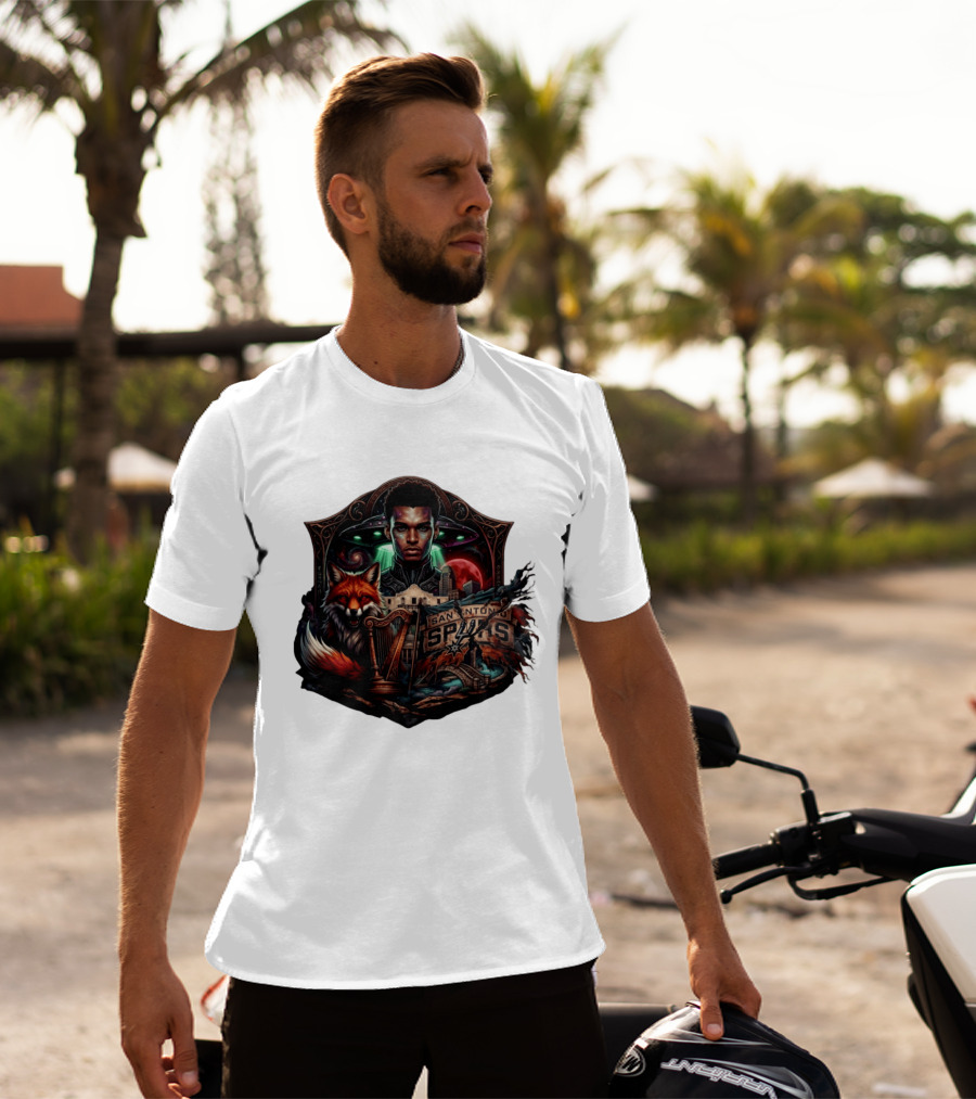 San Antonio Spurs Alien Wemby Space Hoops Comic Skyline Texas Basketball 2026 Fox T-Shirt