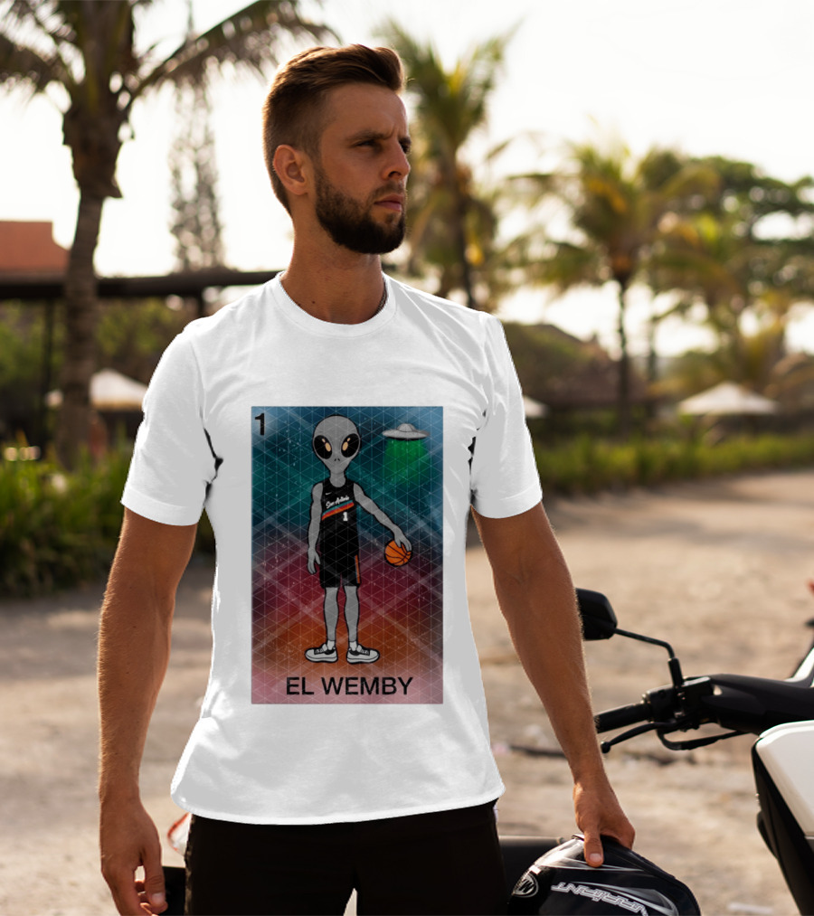 El Wemby Lotería Card Alien Victor Wembanyama San Antonio Spurs Basketball NBA 2026 T-Shirt