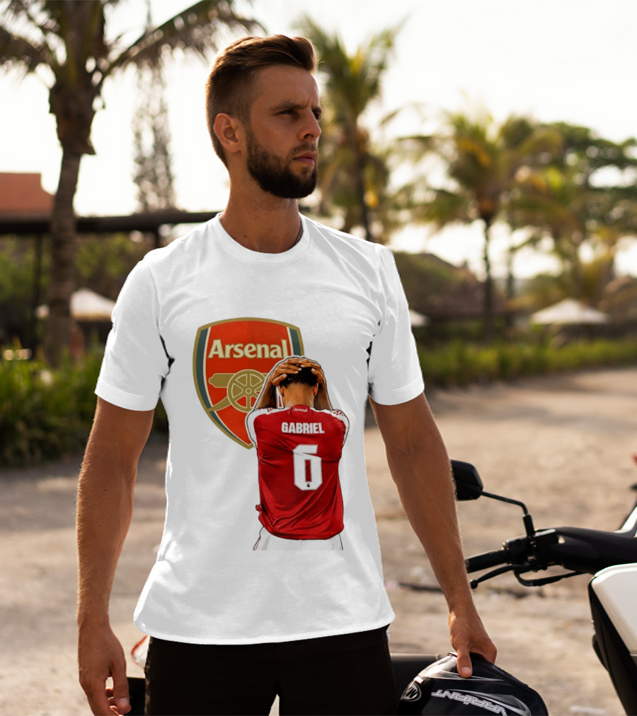 Gabriel Magalhaes Arsenal Jersey Number 6 Premier League T-Shirt