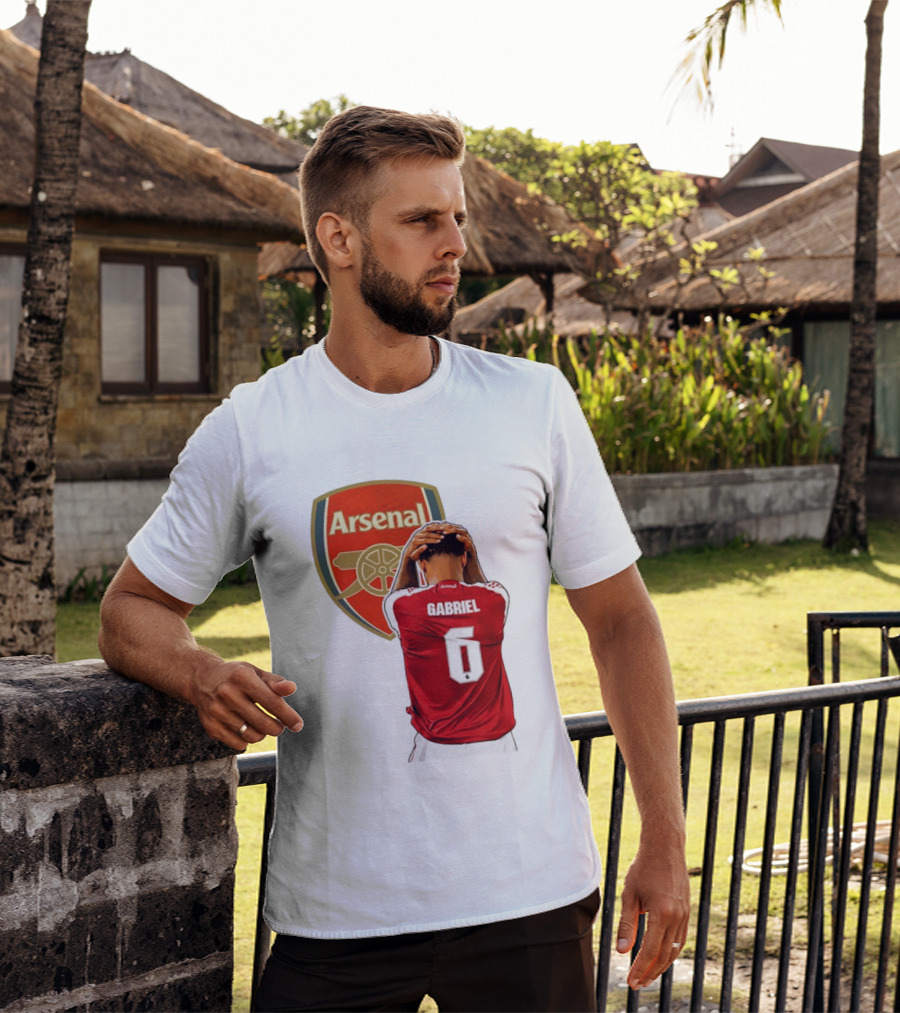 Gabriel Magalhaes Arsenal Jersey Number 6 Premier League T-Shirt