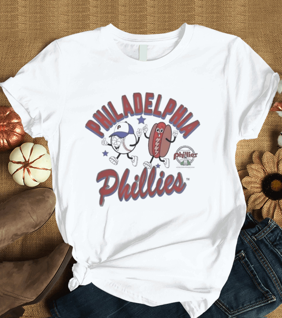 Philadelphia Phillies Baseball Hot Dog Snack Mitchell & Ness Preschool T-Shirt