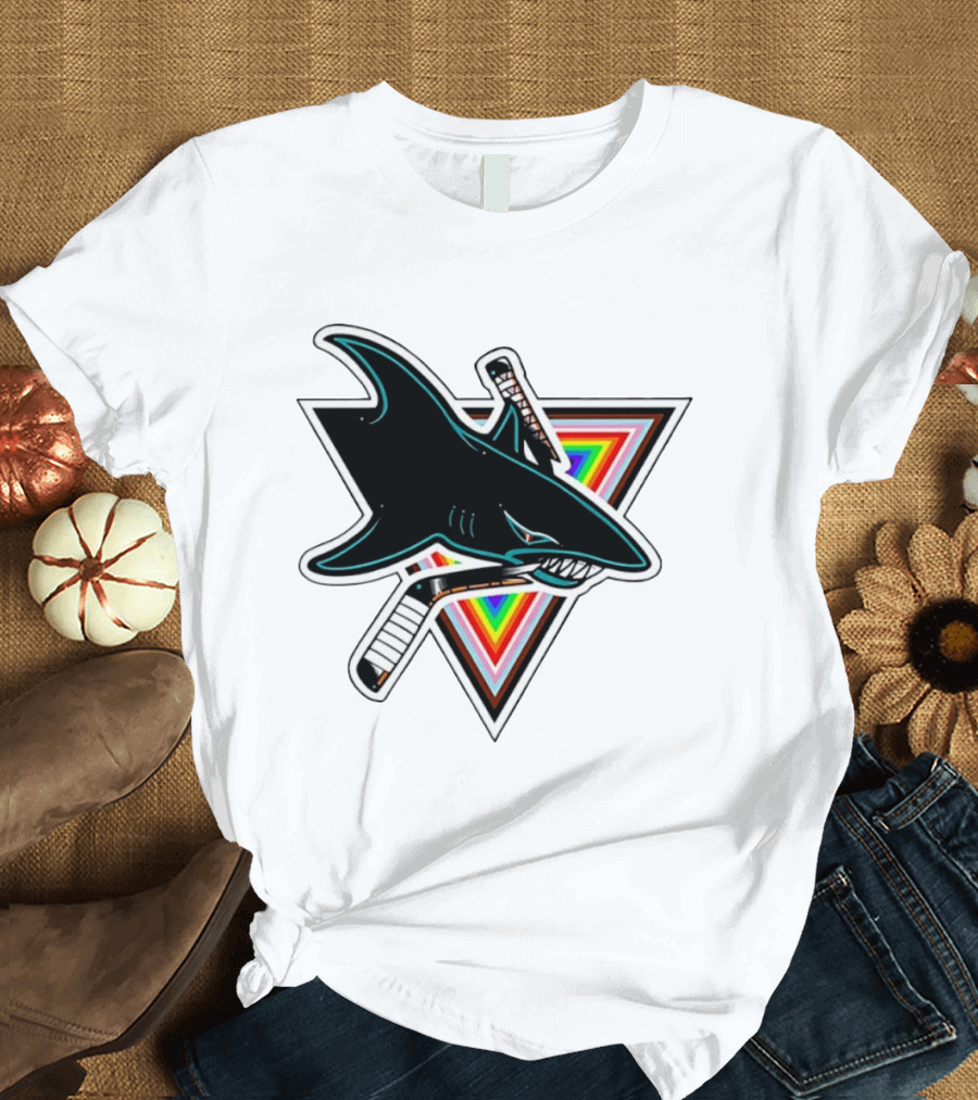 San Jose Sharks Pride NHL Rainbow Ice Hockey Team T-Shirt
