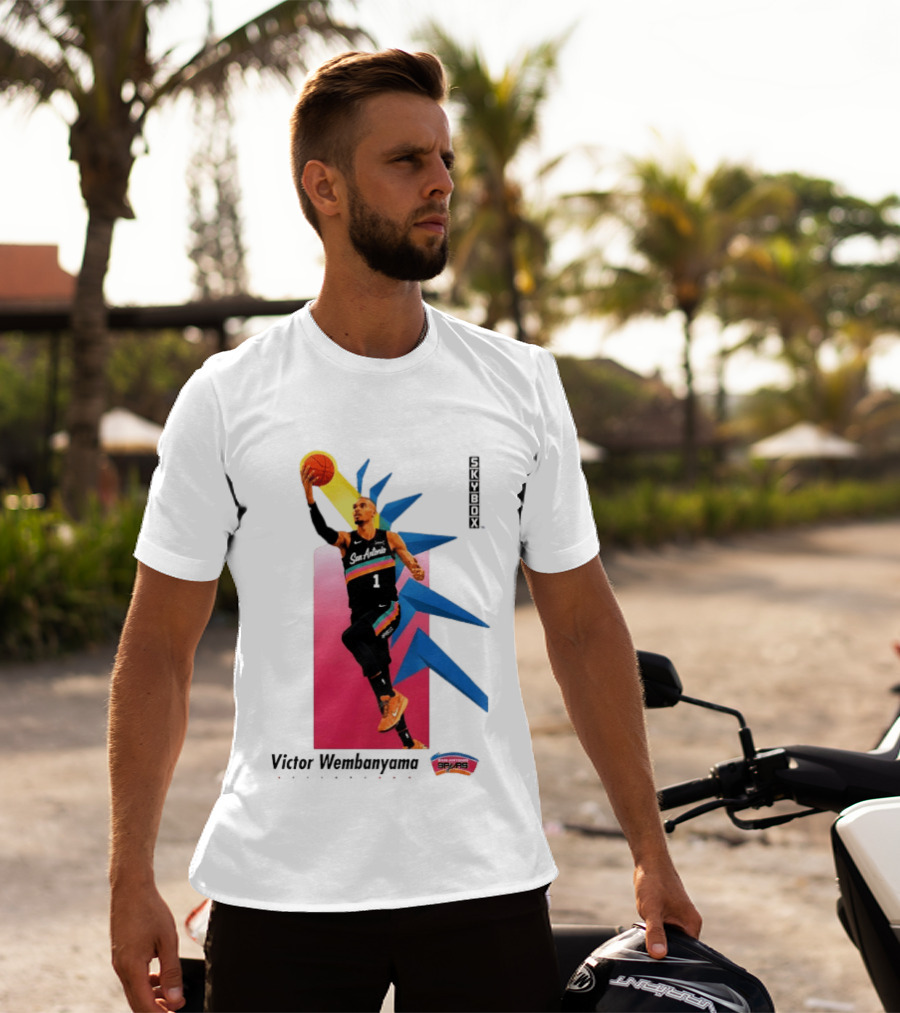 Victor Wembanyama San Antonio Spurs Basketball NBA Skybox 90s Retro Dunking Action T-Shirt