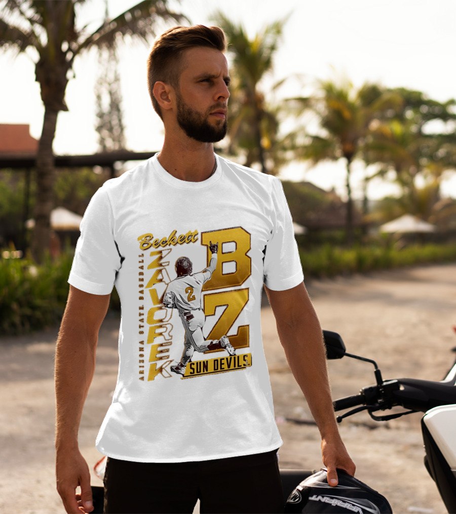 Beckett Zavorke Arizona State Baseball Sun Devils BZ Number 2 T-Shirt