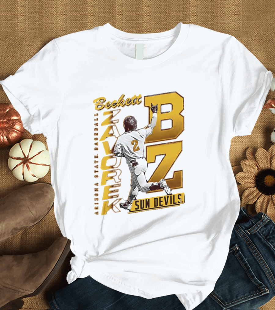 Beckett Zavorke Arizona State Baseball Sun Devils BZ Number 2 T-Shirt