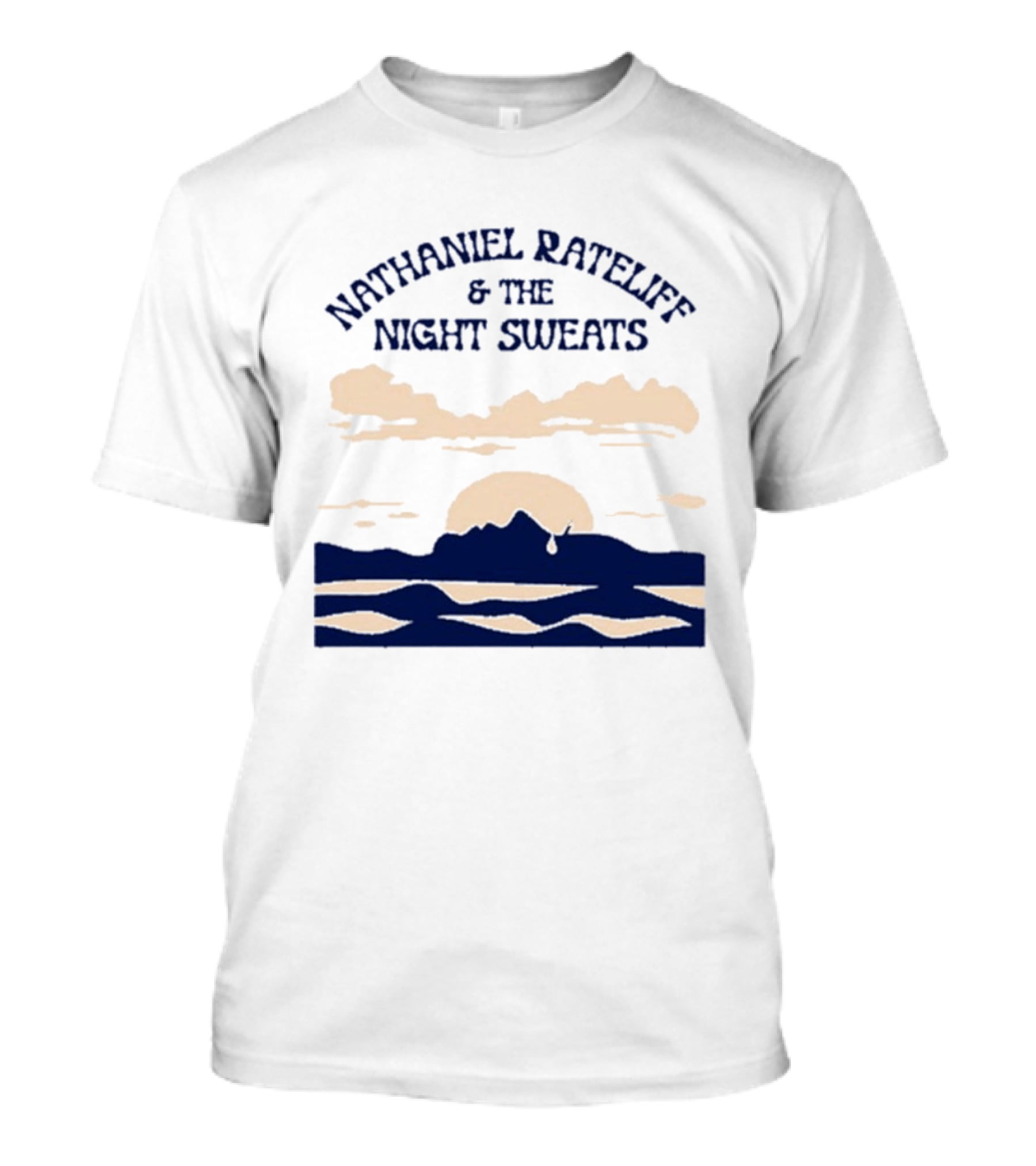 Nathaniel Rateliff & The Night Sweats Sunset Clouds And Mountain River Scene T-Shirt