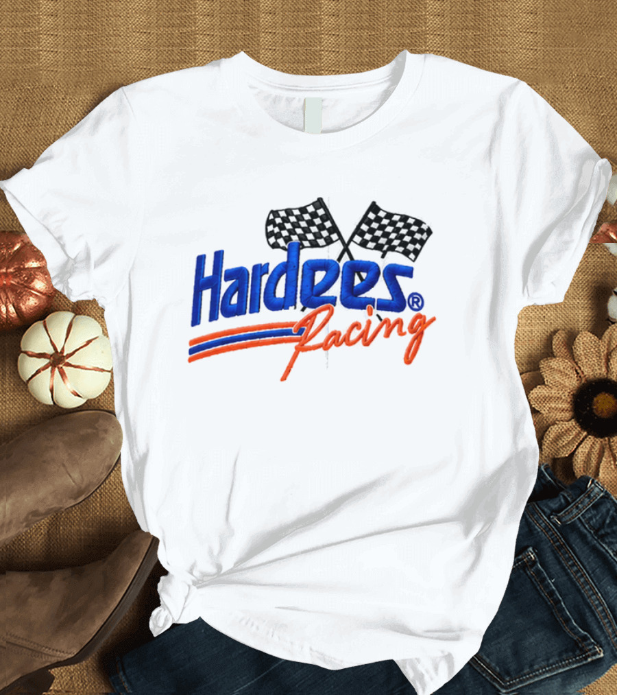 Bubba Wallace Hardee's Racing Hat Checkered Flags T-Shirt