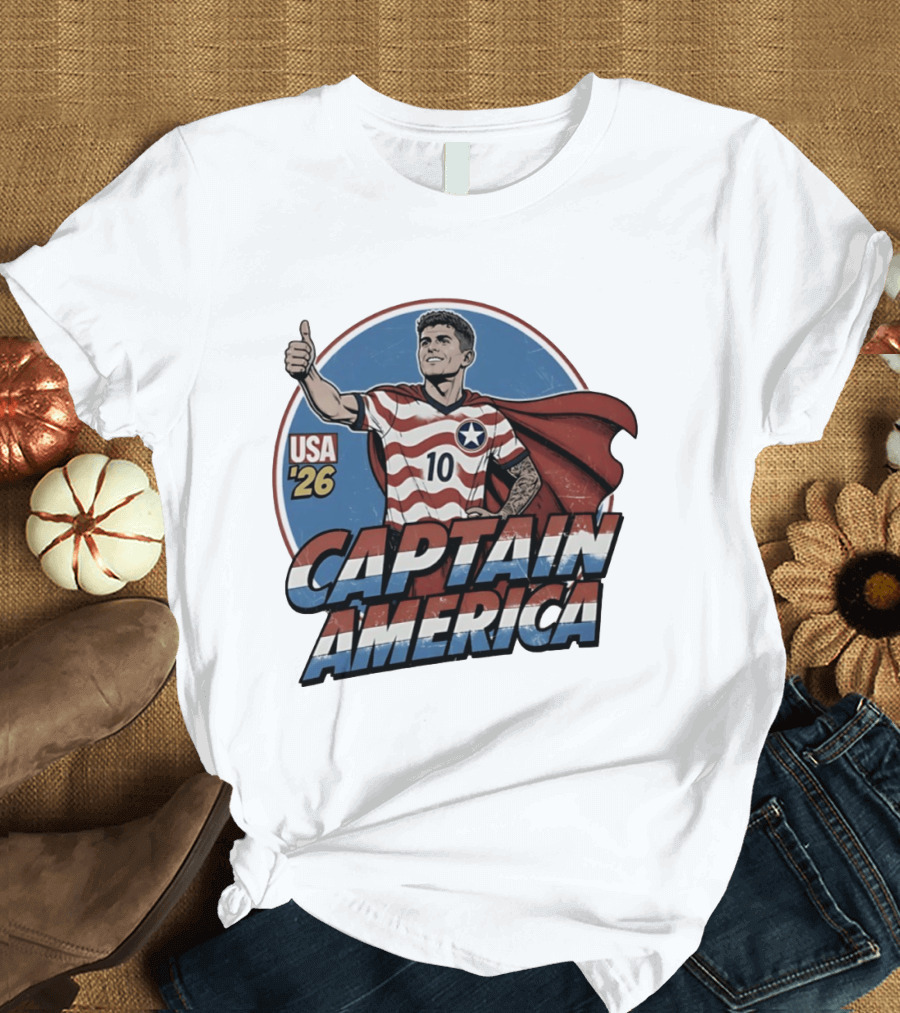 USA '26 Christian Pulisic Captain America Thumbs Up T-Shirt
