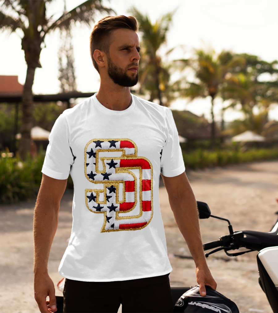 San Diego Padres America 250 Stars And Stripes SD Baseball Cap T-Shirt