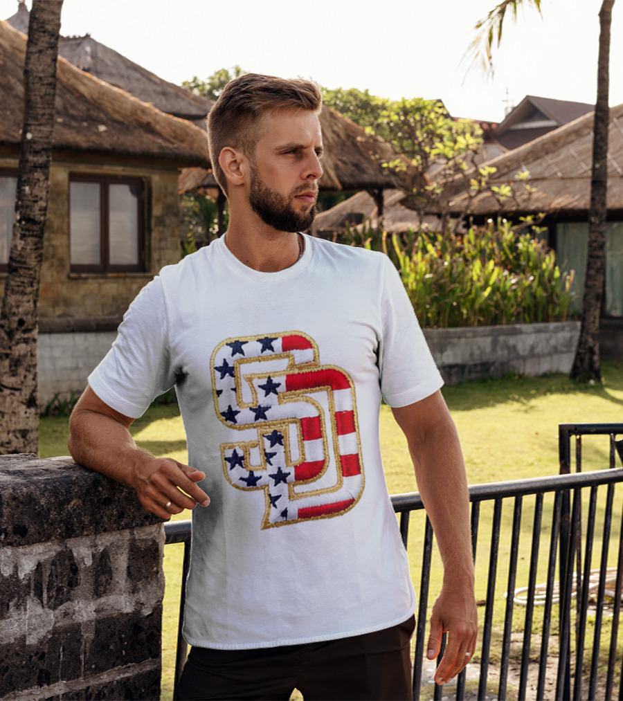 San Diego Padres America 250 Stars And Stripes SD Baseball Cap T-Shirt