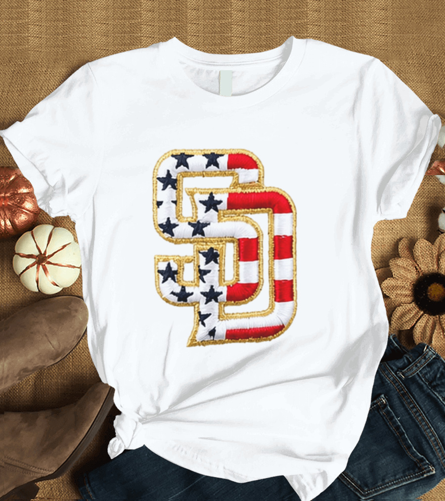 San Diego Padres America 250 Stars And Stripes SD Baseball Cap T-Shirt