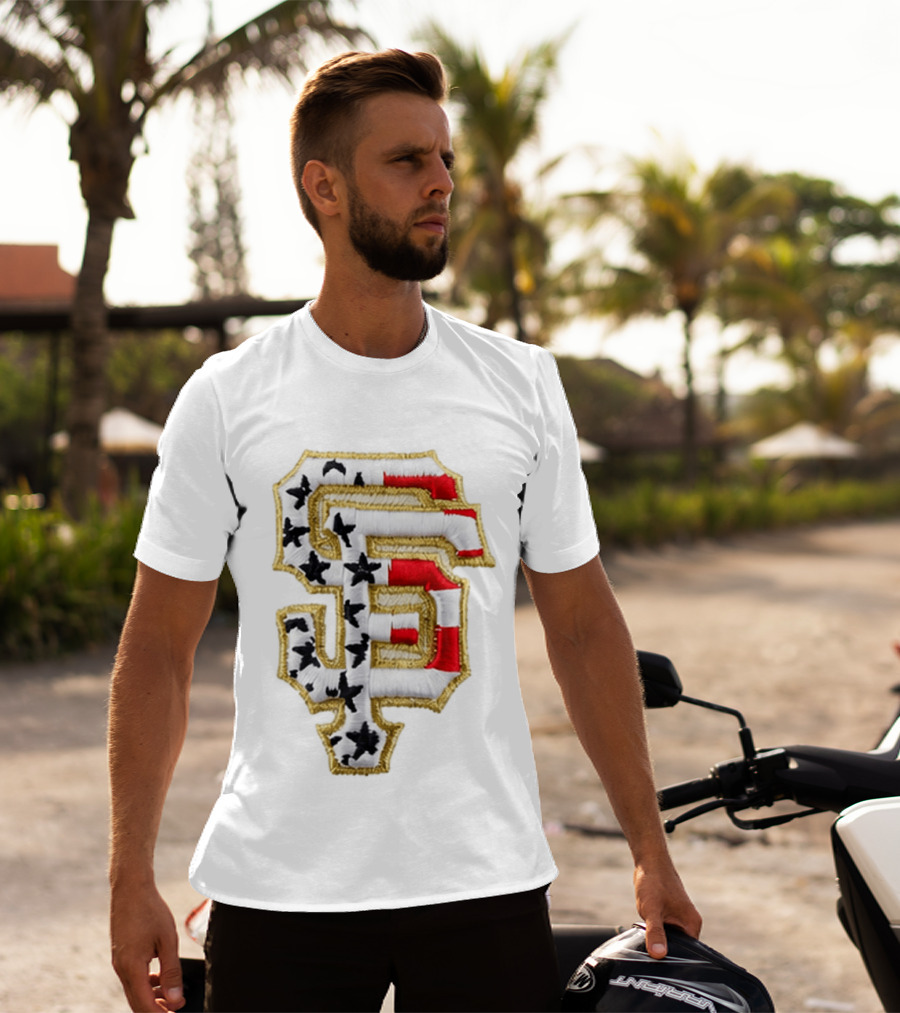 SF Giants Stars And Stripes USA 250 Hat T-Shirt