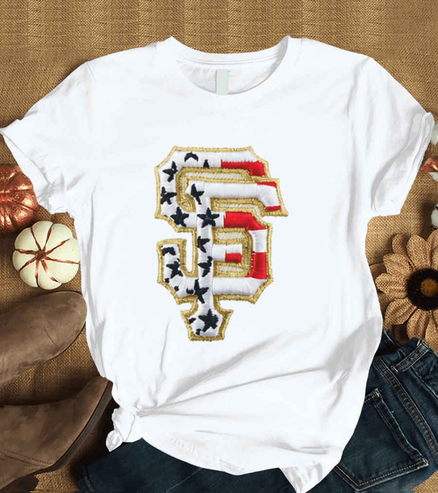 SF Giants Stars And Stripes USA 250 Hat T-Shirt