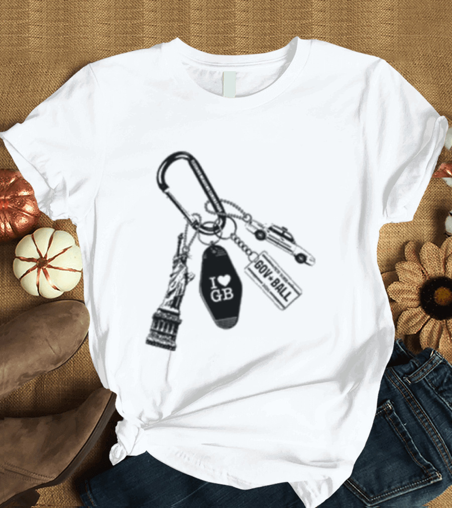 Governors Ball Music Festival 2023 Keychain Lineup Essentials T-Shirt