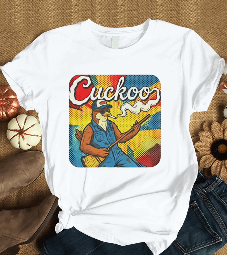 Cuckoo Smoking Bird In Sunglasses Retro Pop T-Shirt
