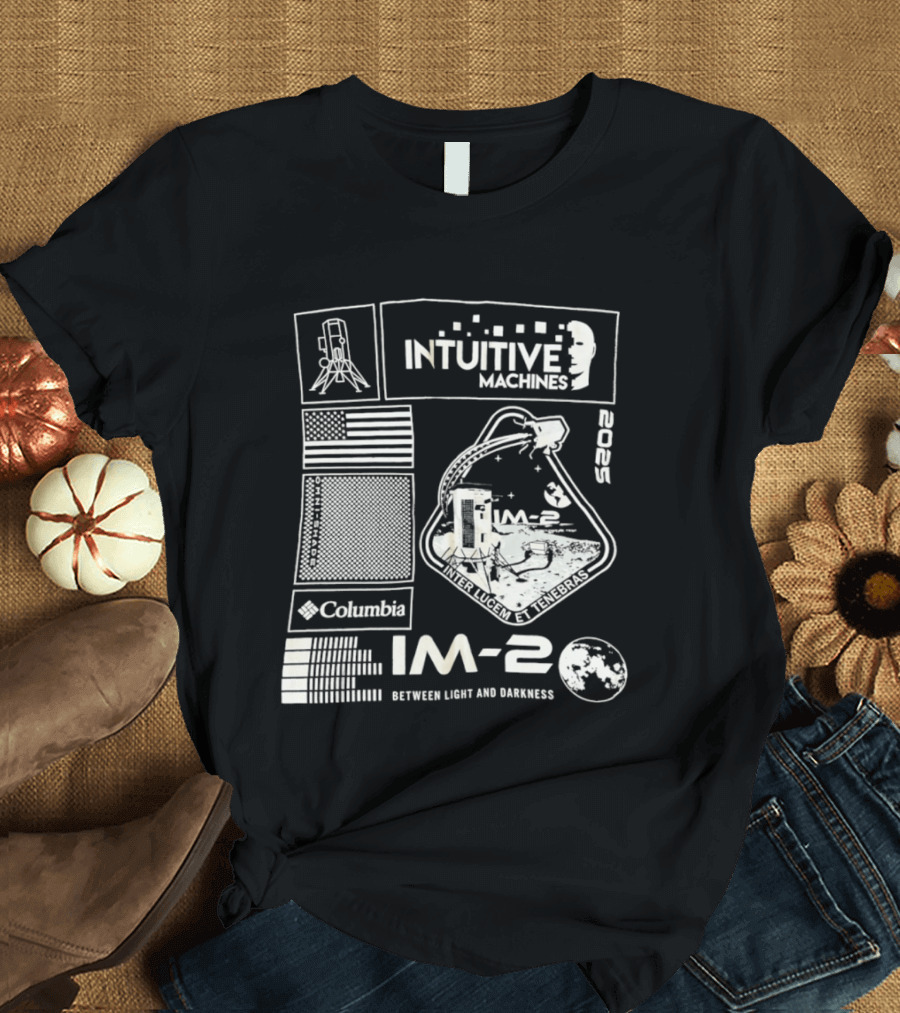 Intuitive Machines IM 2 Mission Lunar Lander Space Exploration 2025 Lunar Light And Darkness T-Shirt