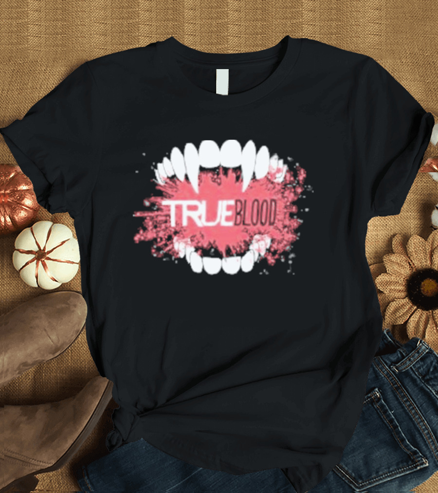 True Blood Vampire Fangs Bite Splatter T-Shirt