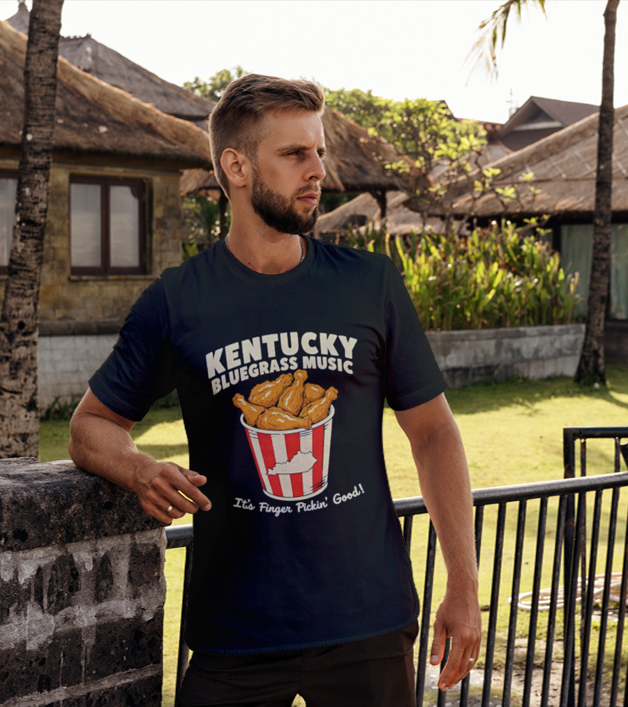 Kentucky Bluegrass Music It's Finger Pickin' Good Fried Chicken Bucket T-Shirt